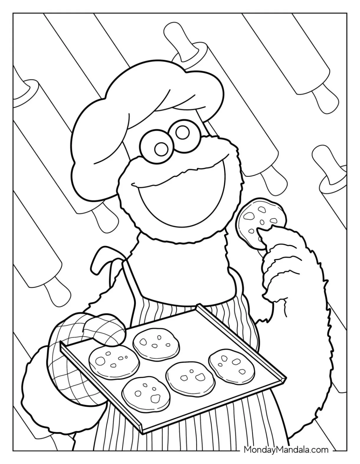 Cookie Monster Eating Cookies Coloring Pages The Monster – Dough Lab