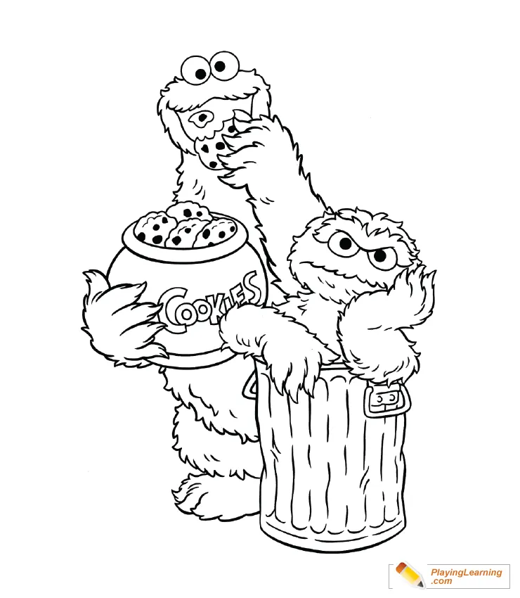 Cookie monster coloring page 03 free cookie monster coloring page