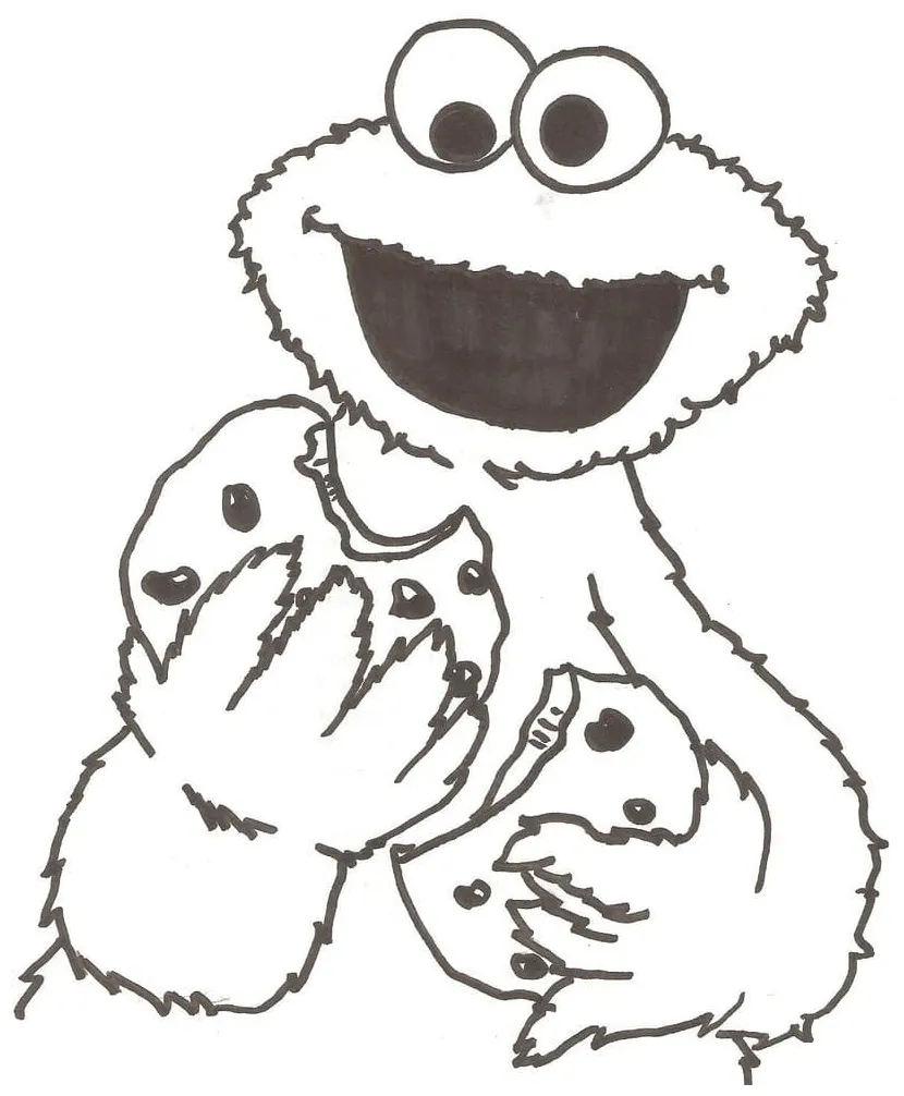 Cookie monster coloring pages coloringlib
