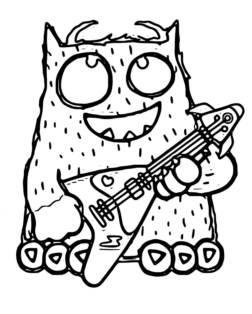 Om nom coloring page