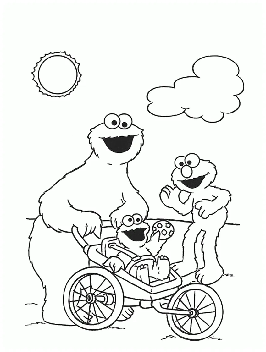 Printable coloring pages of the cookie monster coloring home