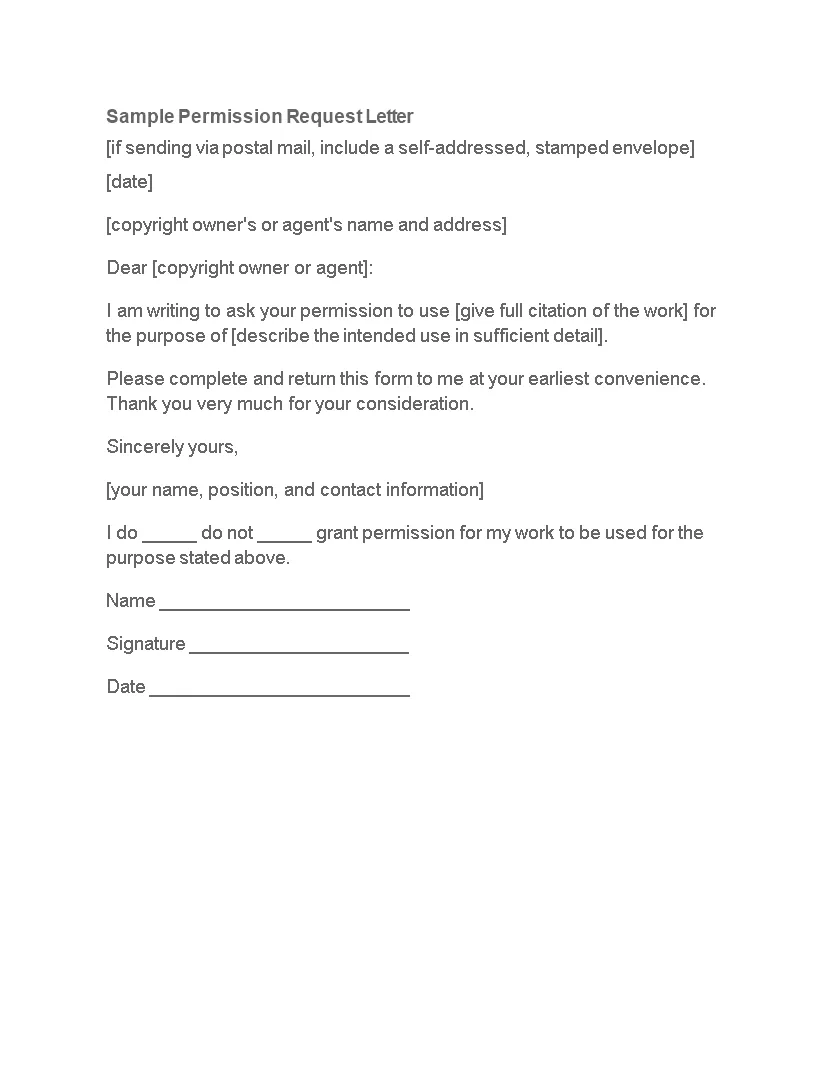Permission request letter templates at allbusinesstemplates printable coloring page