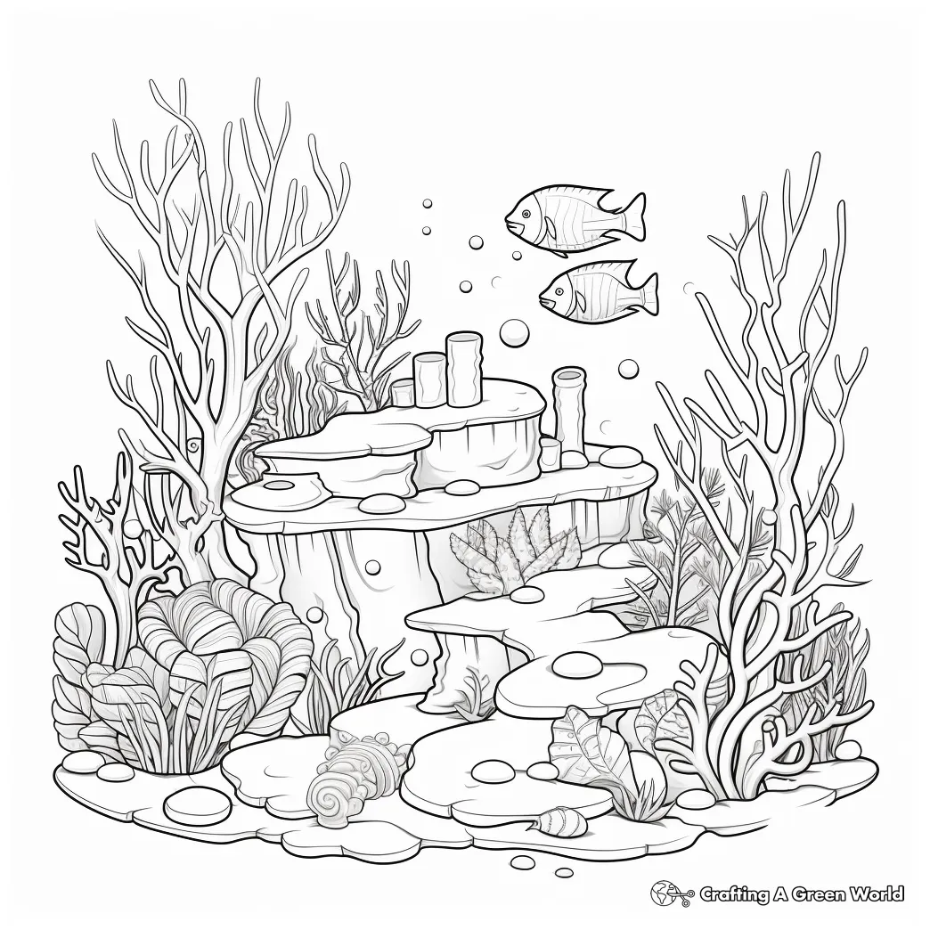 Coral reef coloring page download free printable