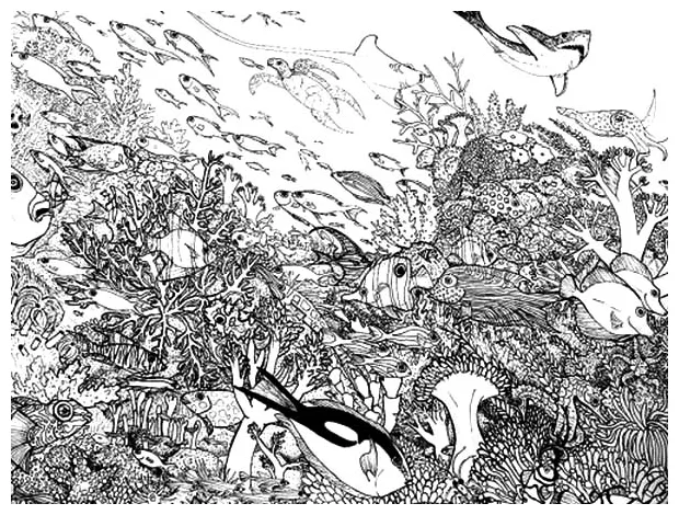 Crowded fish and animals in s kids