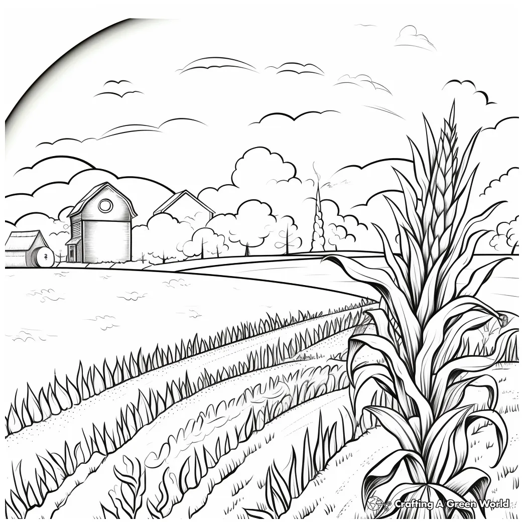 Corn Field Coloring Page