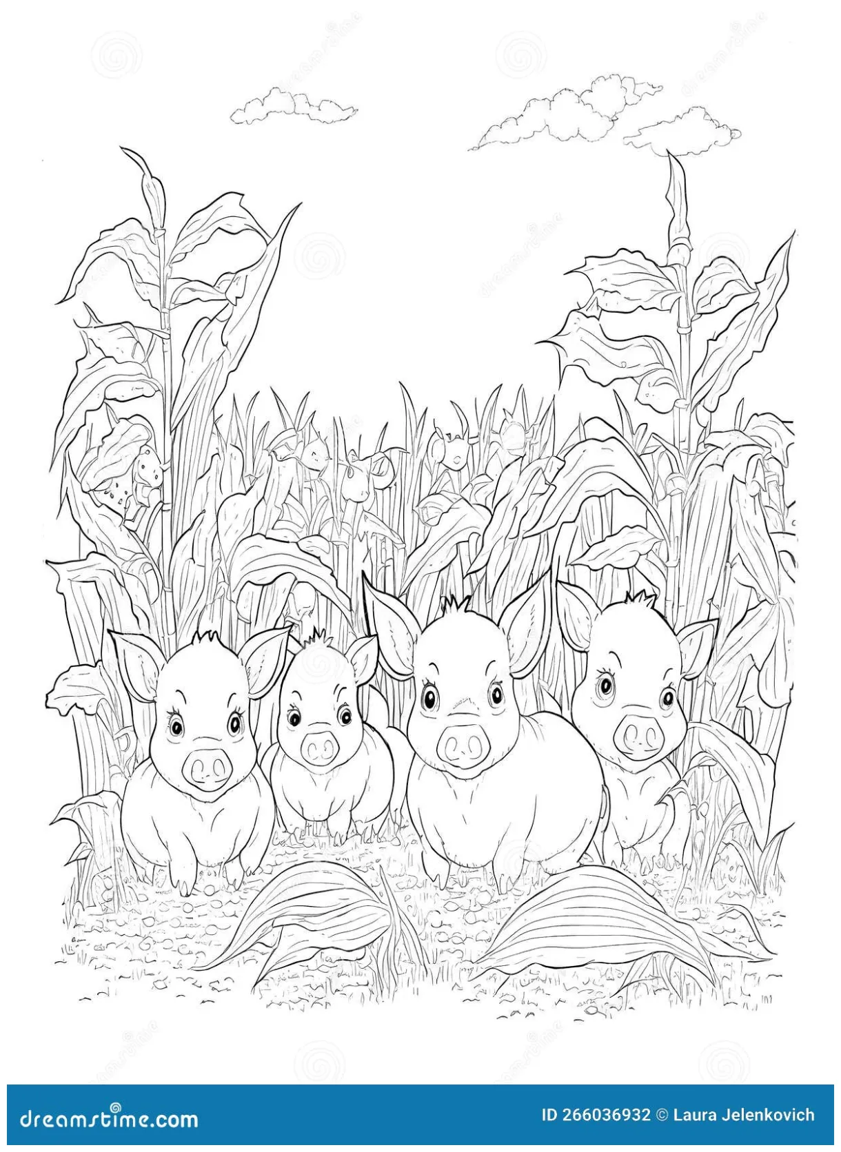 Corn Field Coloring Page