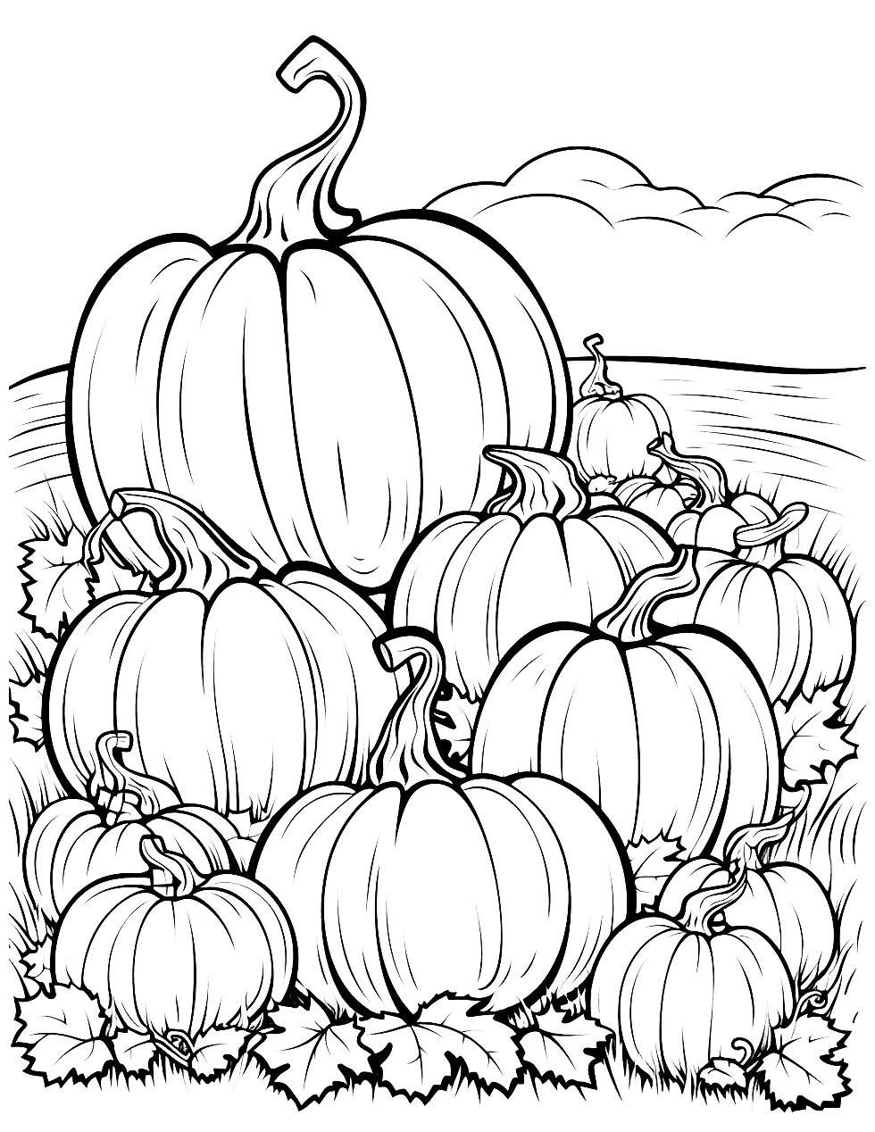 Corn field coloring page
