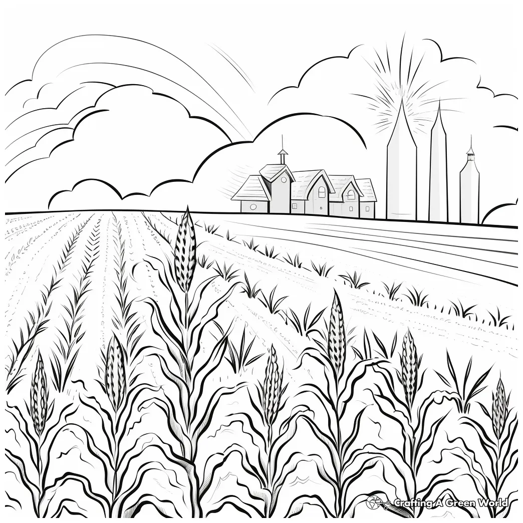 Corn Field Coloring Page