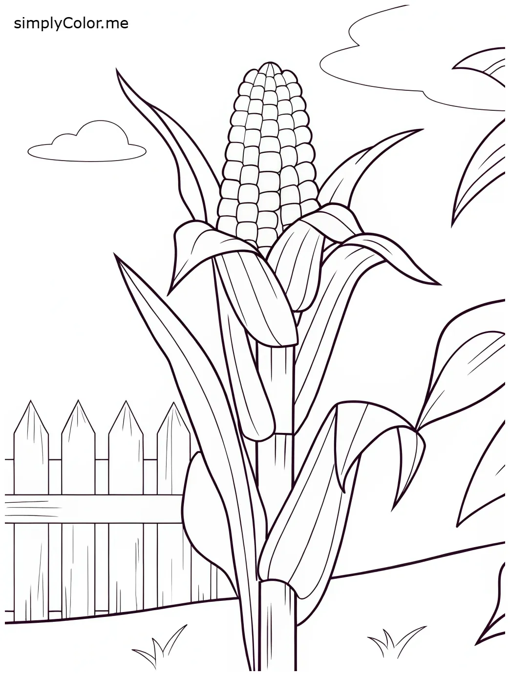 Corn stalk coloring page in 2025 | Coloring pages, Art lessons middle