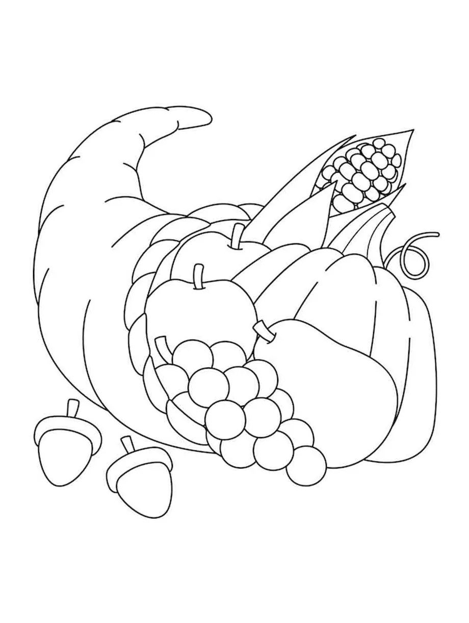 Cornucopia coloring page - Free printable