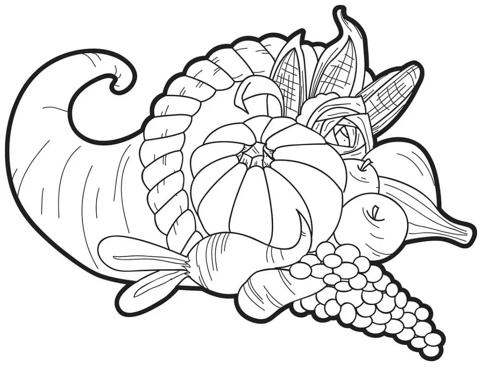 Cornucopia Coloring Page