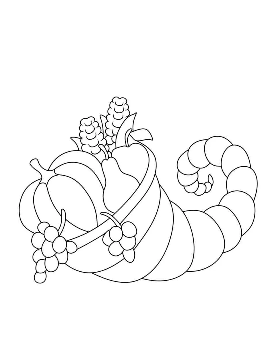 Cornucopia coloring page - Free printable