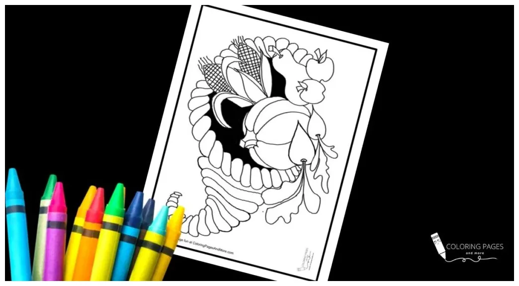 Cornucopia Coloring Page - Coloring Pages and More