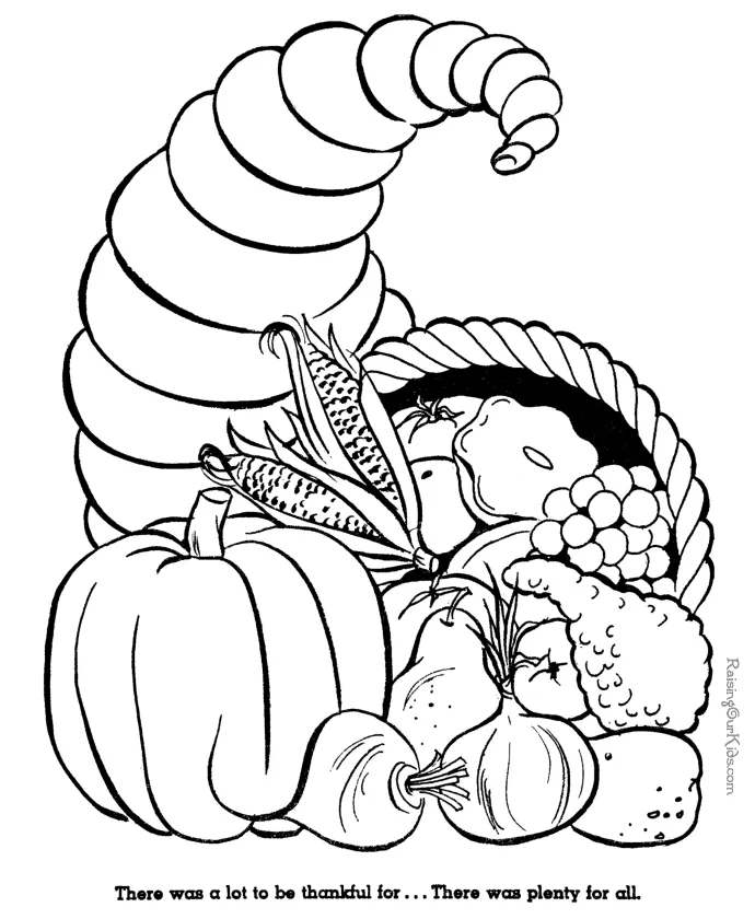 Cornucopia coloring pages to download and print for free