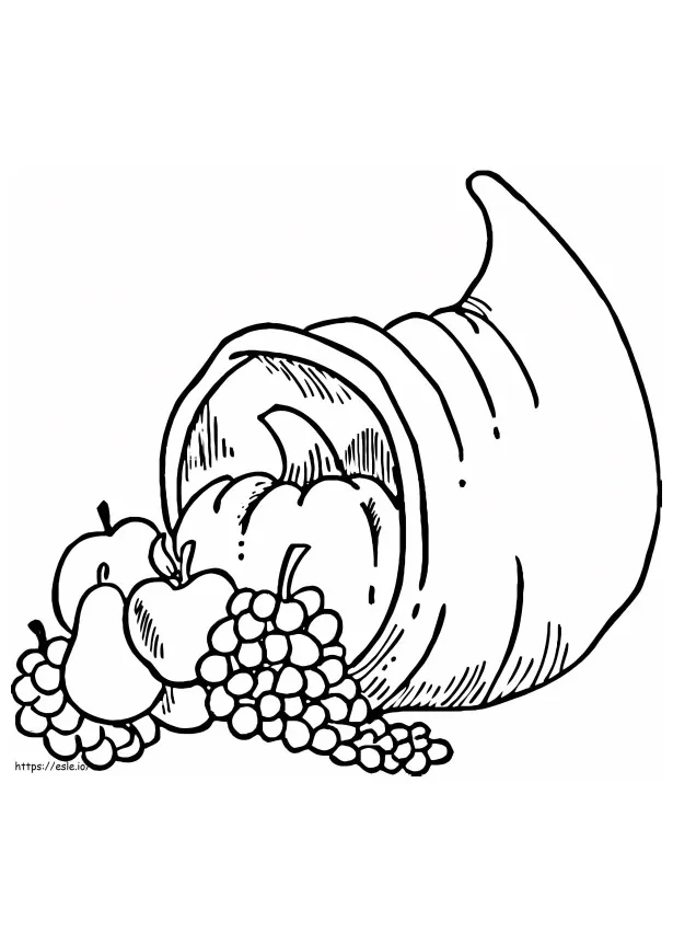 Basic cornucopia coloring page