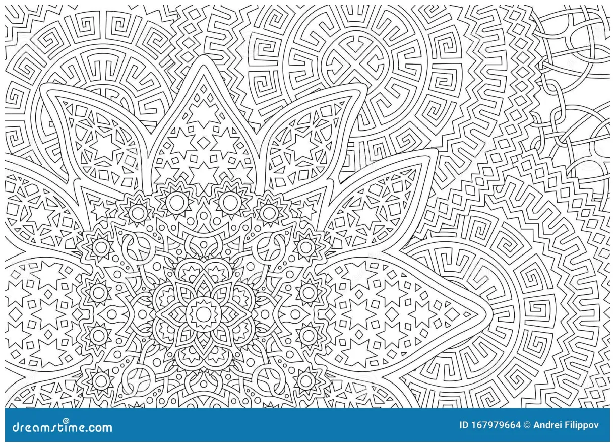 Art for Coloring Book Page with Cosmic Pattern Stock Vector