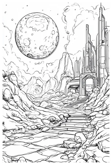 Cosmic Coloring Page | Premium AI-generated image