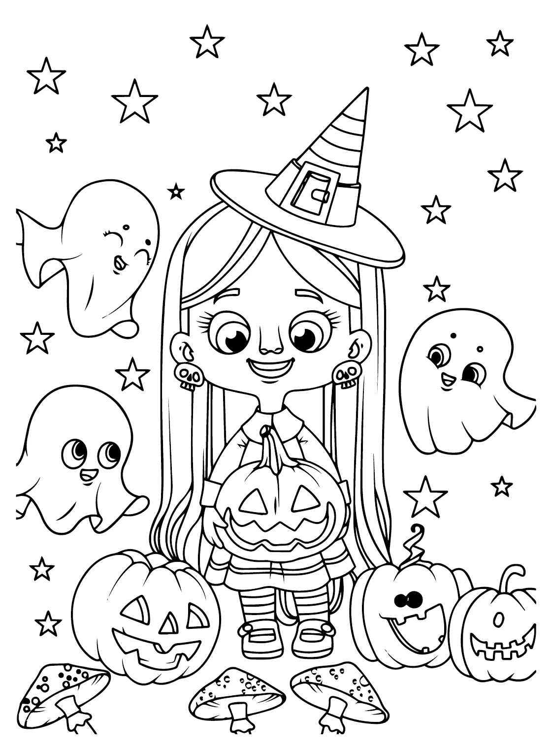 Cute Halloween Costume Coloring Page - Free Printable Coloring Pages