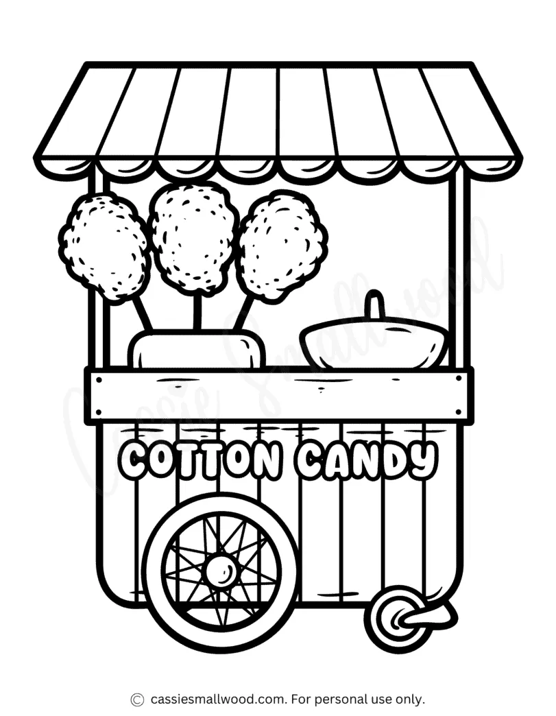 Cotton candy printable coloring page cassie smallwood
