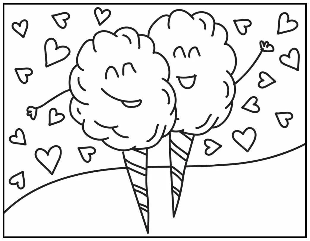 Cotton candy coloring pages roaring spork printable coloring page