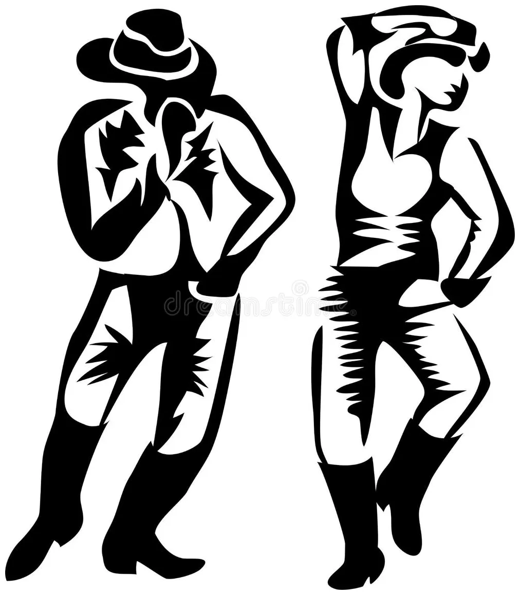 Country line dance silhouette stock illustrations 138 country line