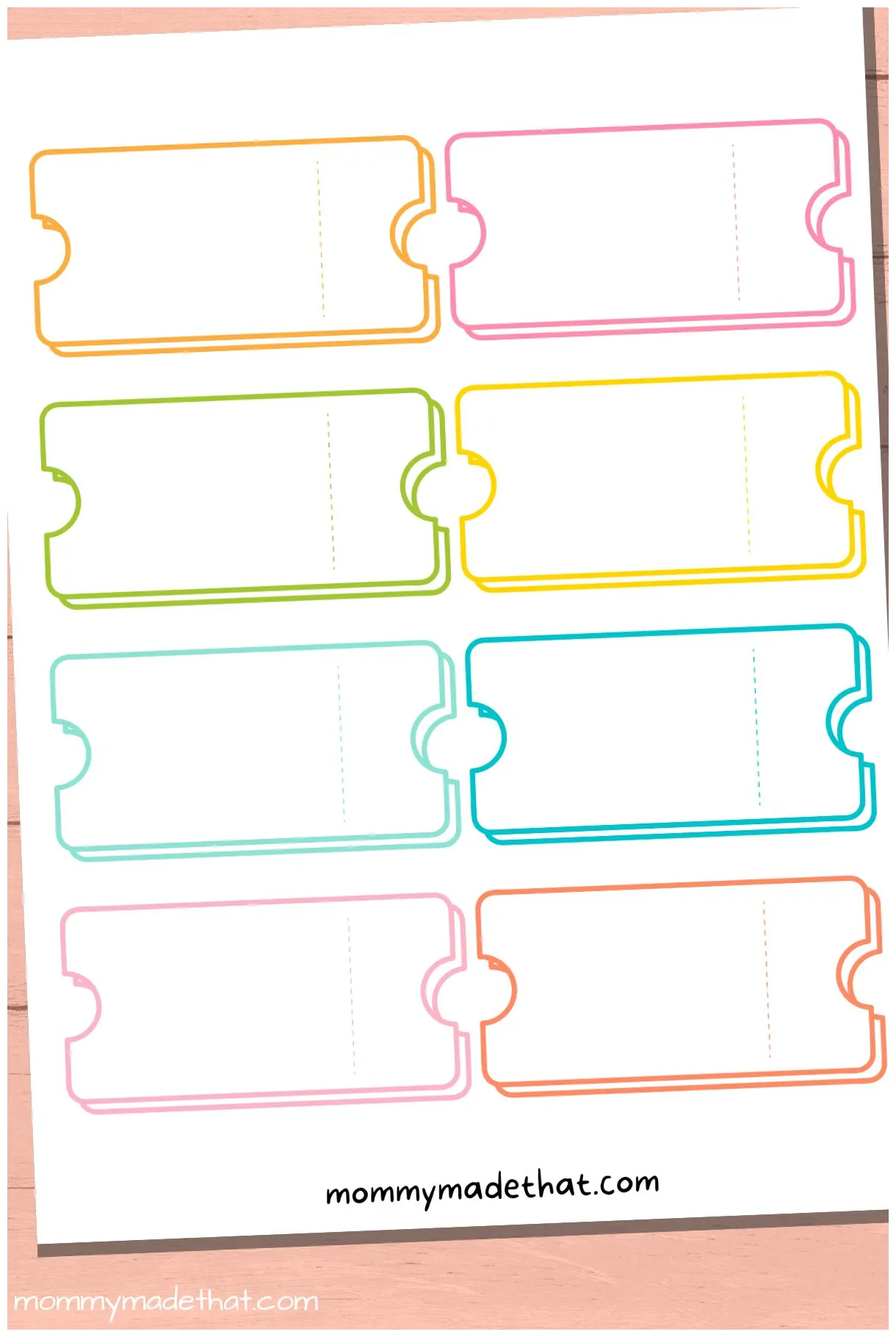 Printable blank reward