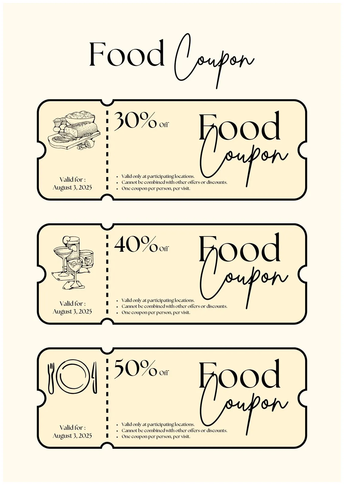 Coupon clip art template