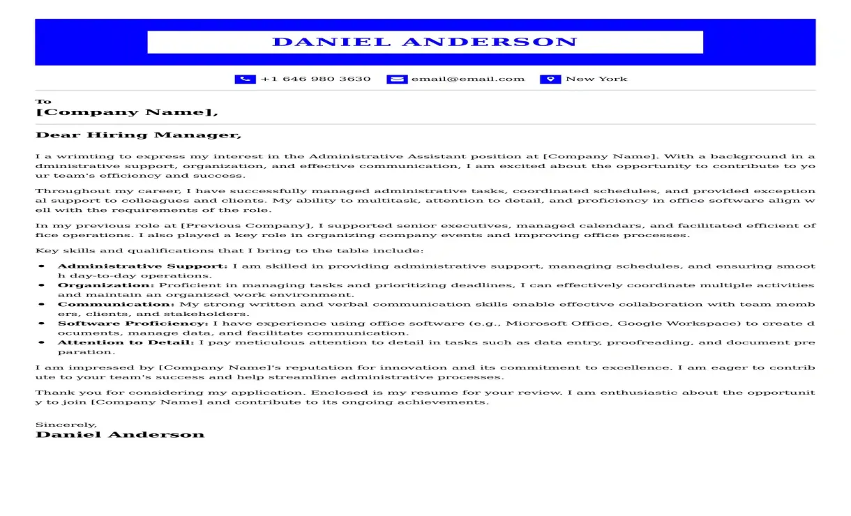 Administrative assistant cover letter examples south africa