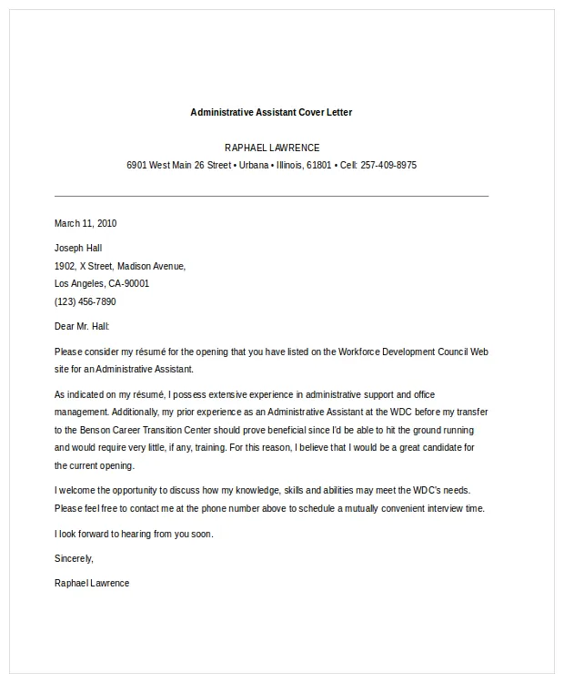 Free 11+ administrative assistant cover letter sample, pdf, ms word