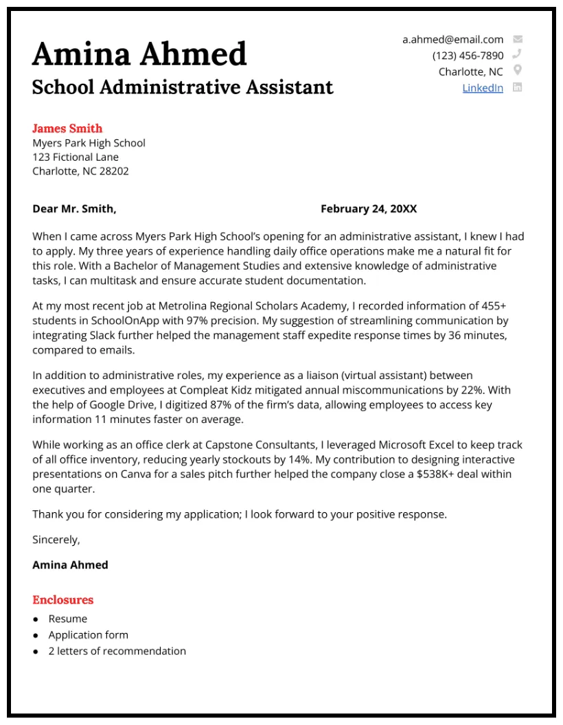 7 administrative assistant cover letter samples in 2025