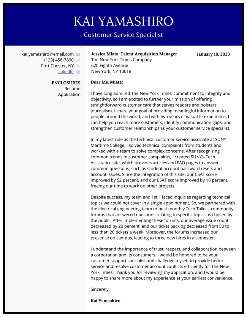 7 customer service cover letter examples for 2025