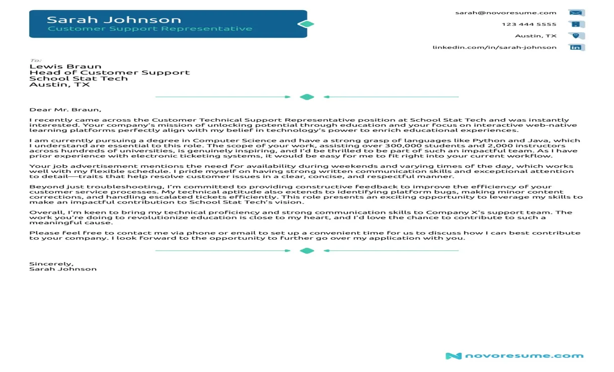 Customer service cover letter 2022 printable coloring page