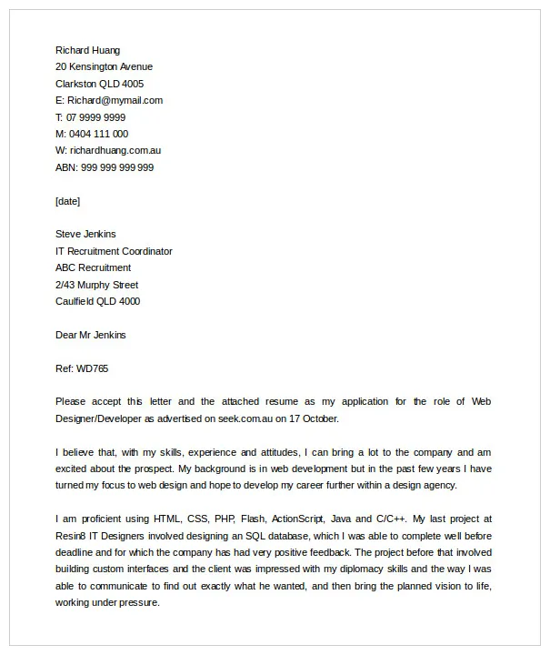 15 Best Sample Cover Letter For Experienced People - Wisestep