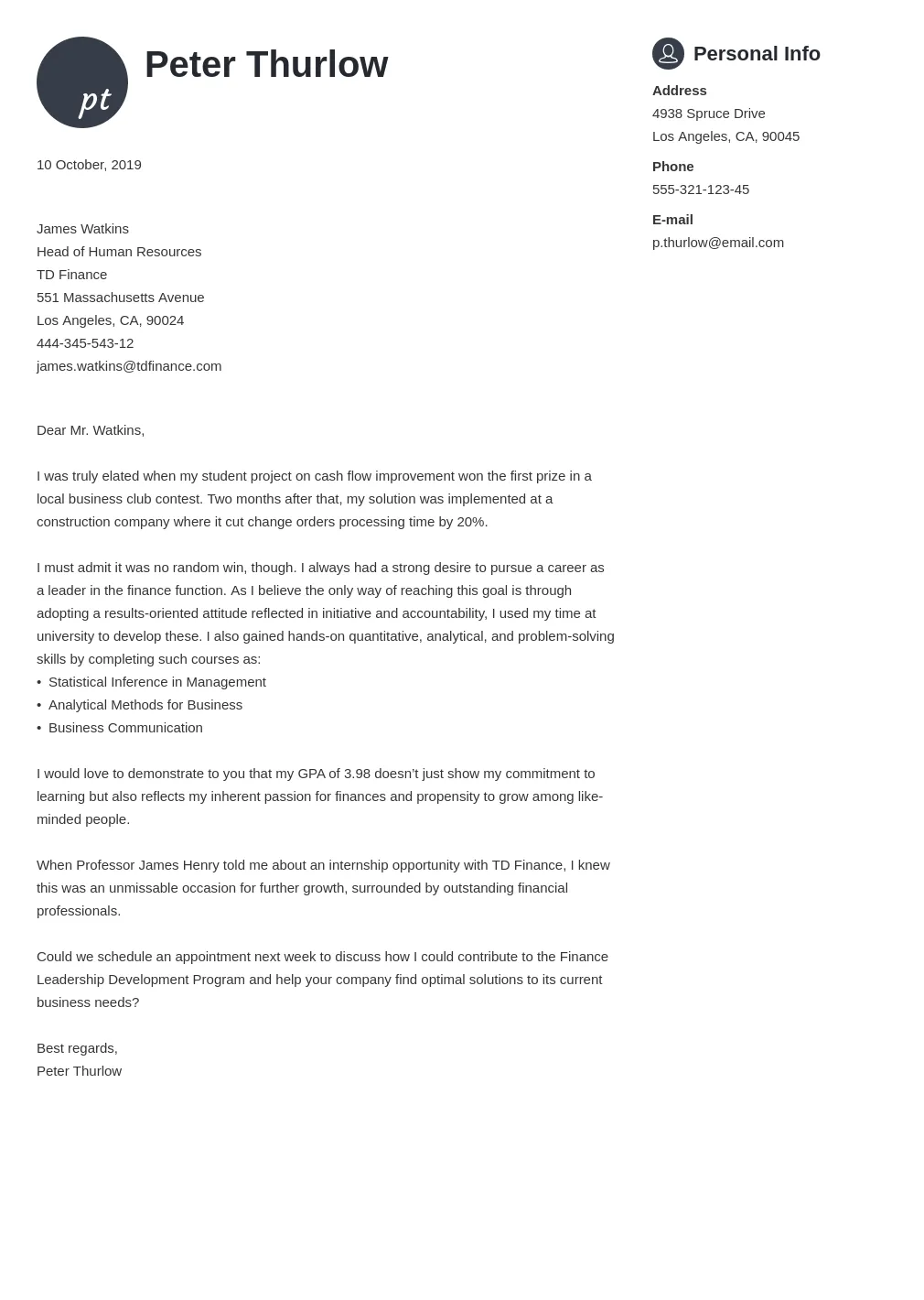 How to write an internship cover letter best examples