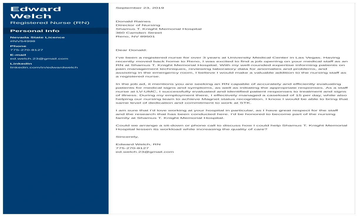 How to write a nursing cover letter examples for 2025