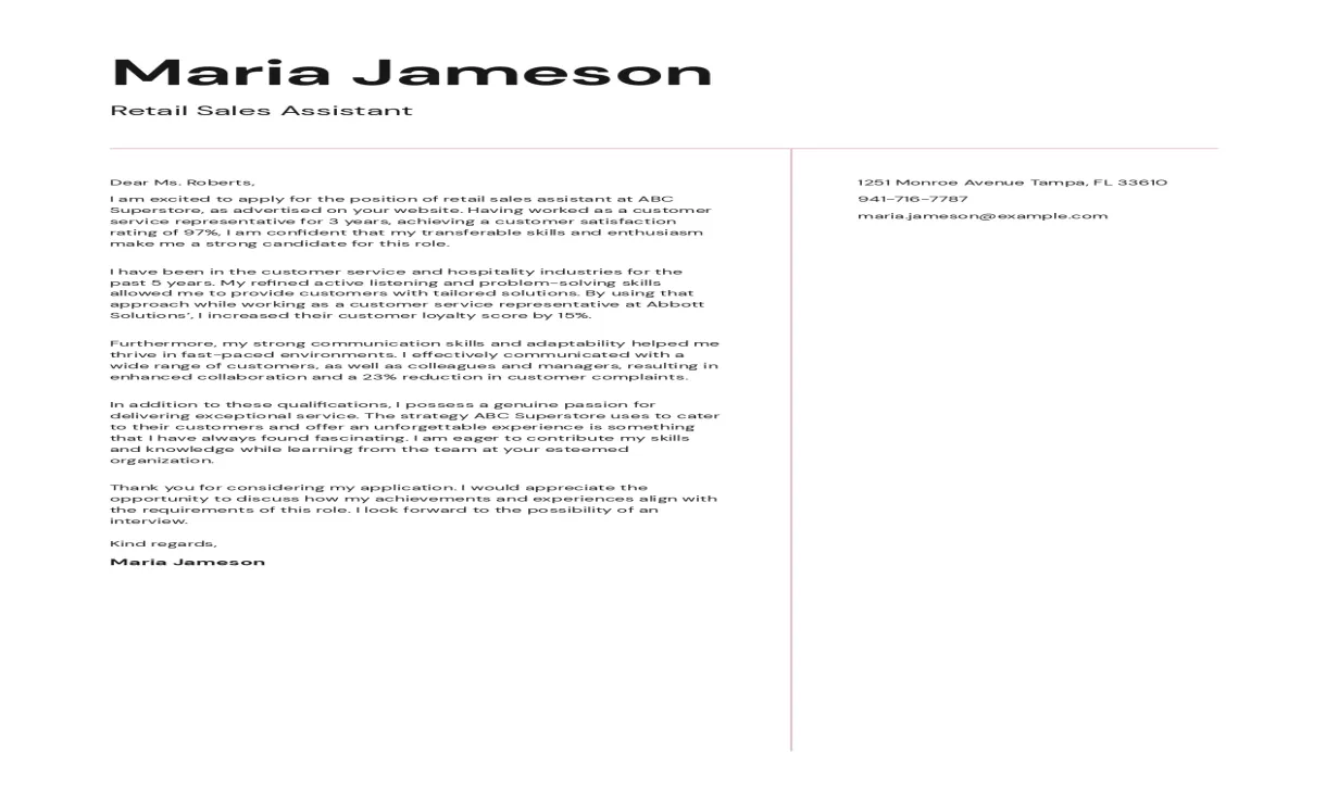 Retail Cover Letter: A Comprehensive Guide [w/ Examples]