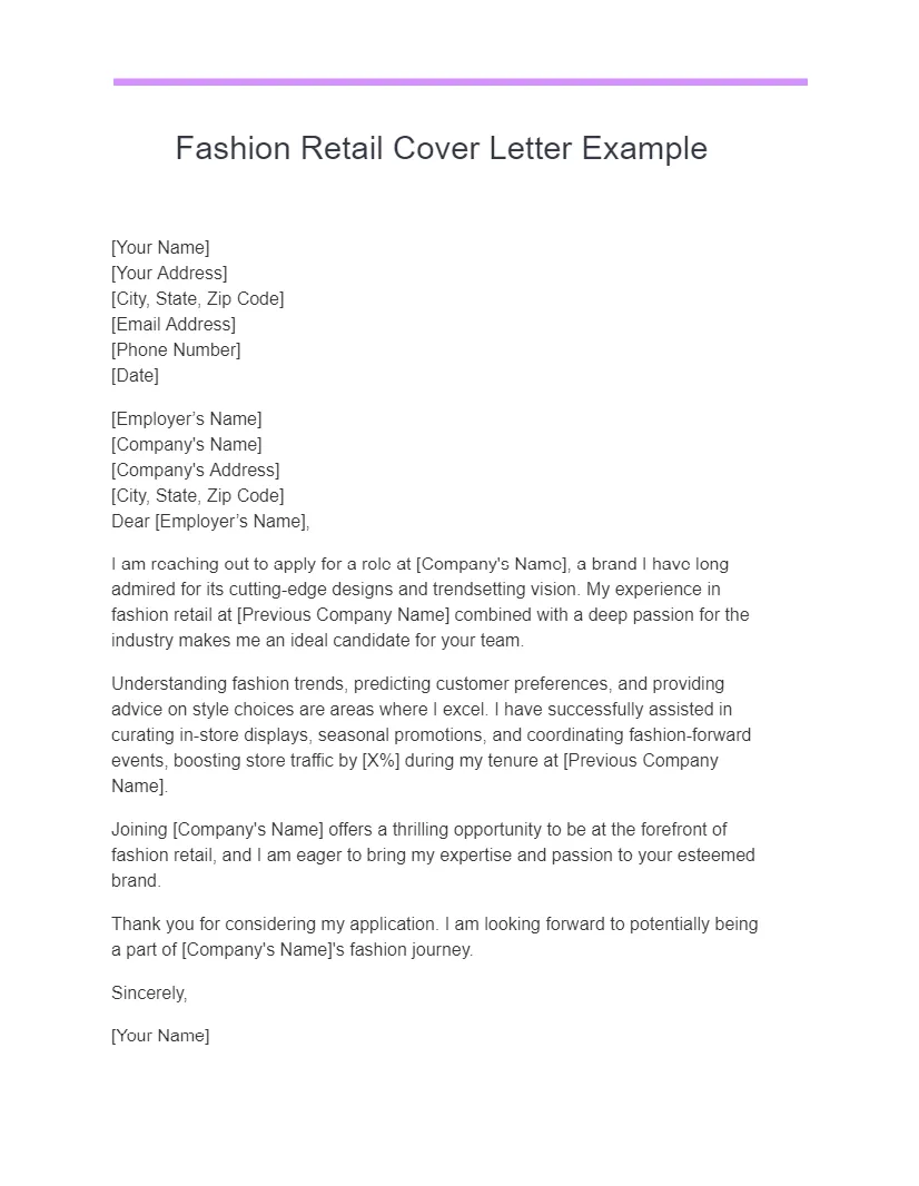 Retail Cover Letter - 16+ Examples, PDF, Tips