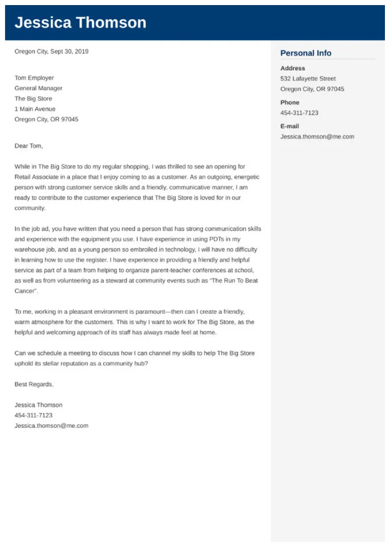 Retail Cover Letter: Examples & Ready-To-Use Templates