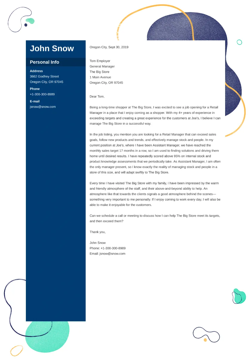 Retail Cover Letter Examples & Templates for 2025