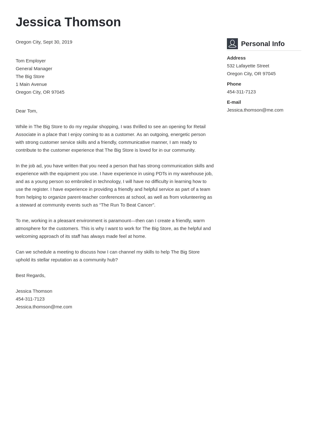 Retail Cover Letter Examples & Templates for 2025