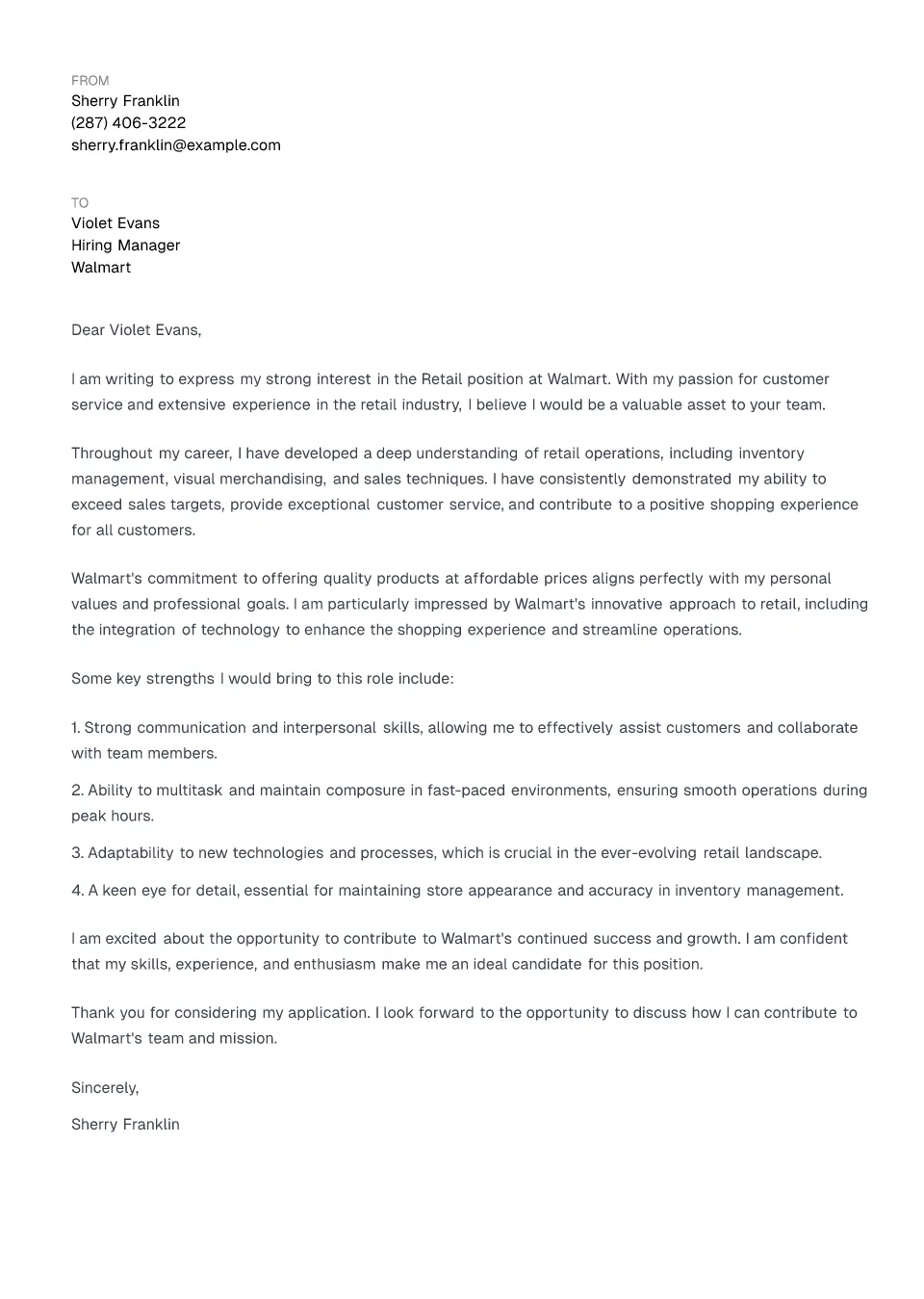 How to Write a Retail Cover Letter (With Example)