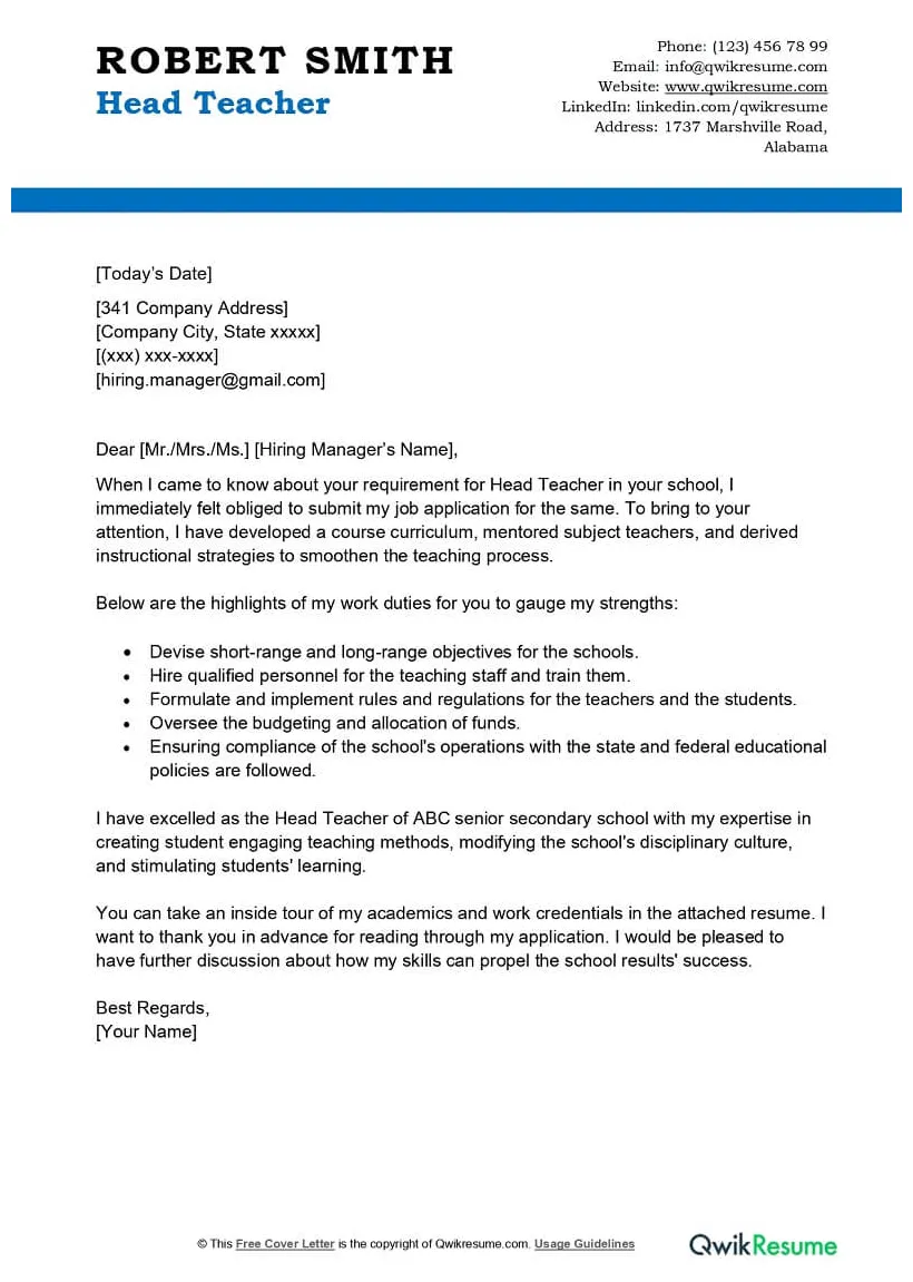 Cover Letter Ideas For Teachers - Infoupdate.org