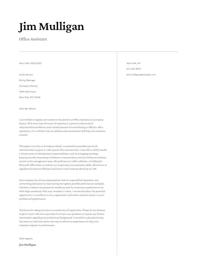 Office assistant cover letter w/ example how to create one