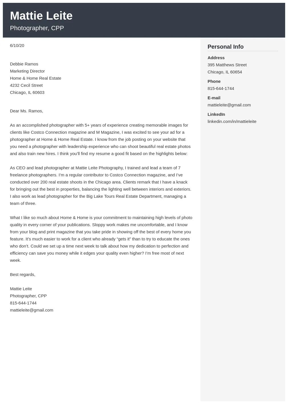 Grapher cover letter example & writing tips [2025]