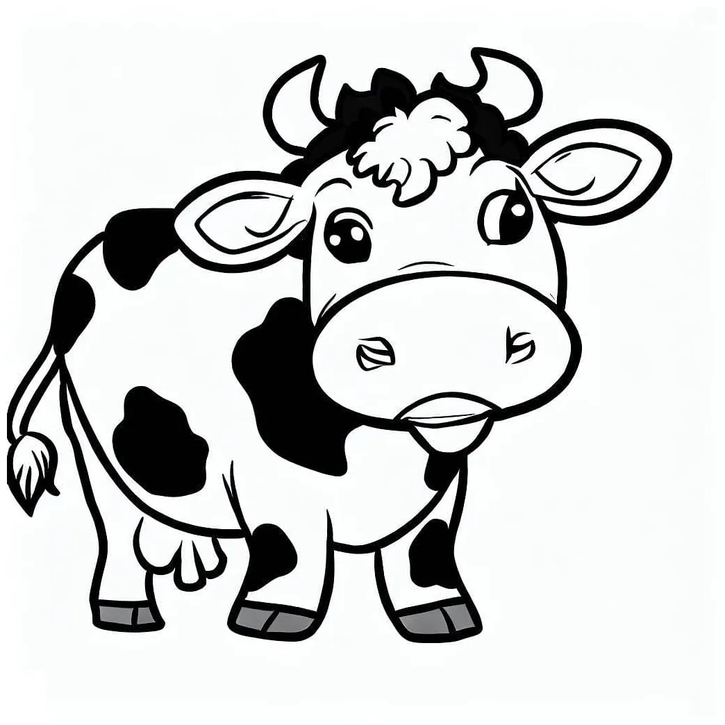 Cow with bell coloring page download, print or color online for free