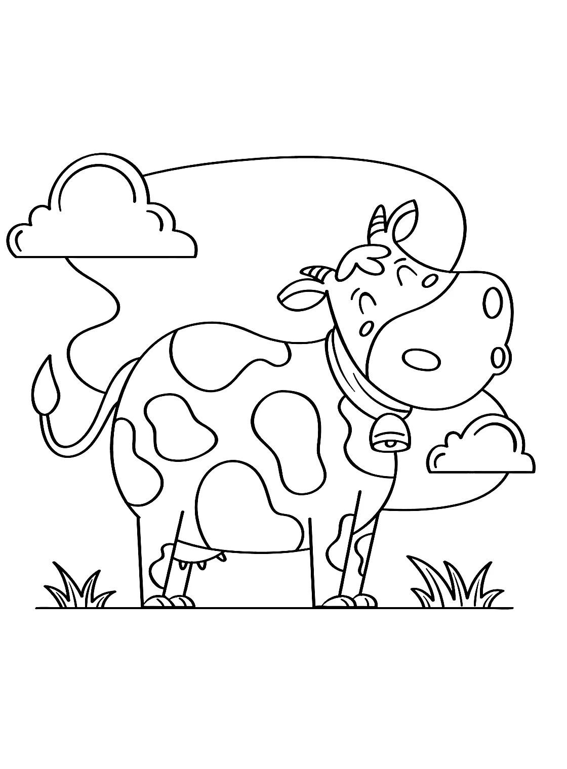 Happy cow coloring sheet free printable coloring pages