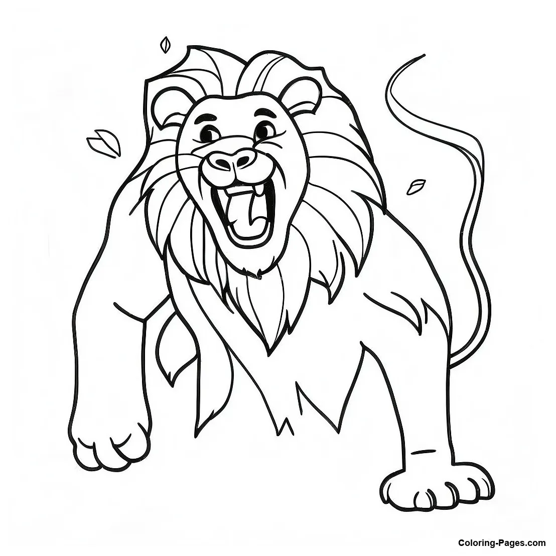 Cowardly Lion Roaring Coloring Page | Coloring-Pages.com