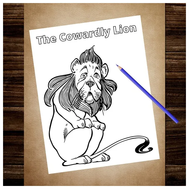 Cowardly Lion Coloring Pages - Etsy