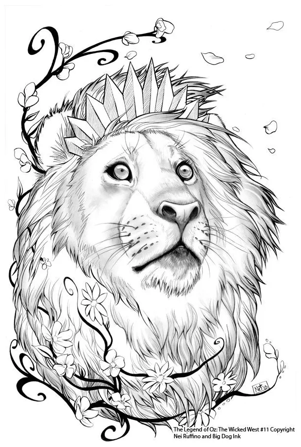 Cowardly Lion Coloring Page - EsmeraldafvHuerta