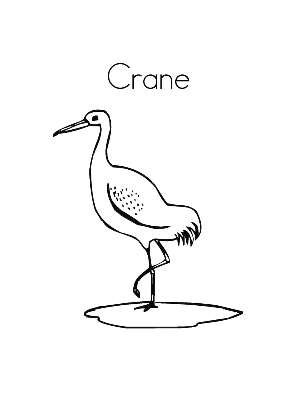 Crane coloring page
